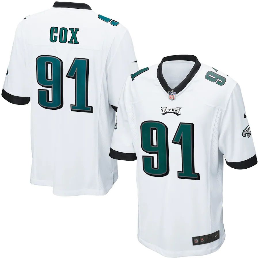 Men Philadelphia Eagles 91 Fletcher Cox Nike White Game NFL Jersey